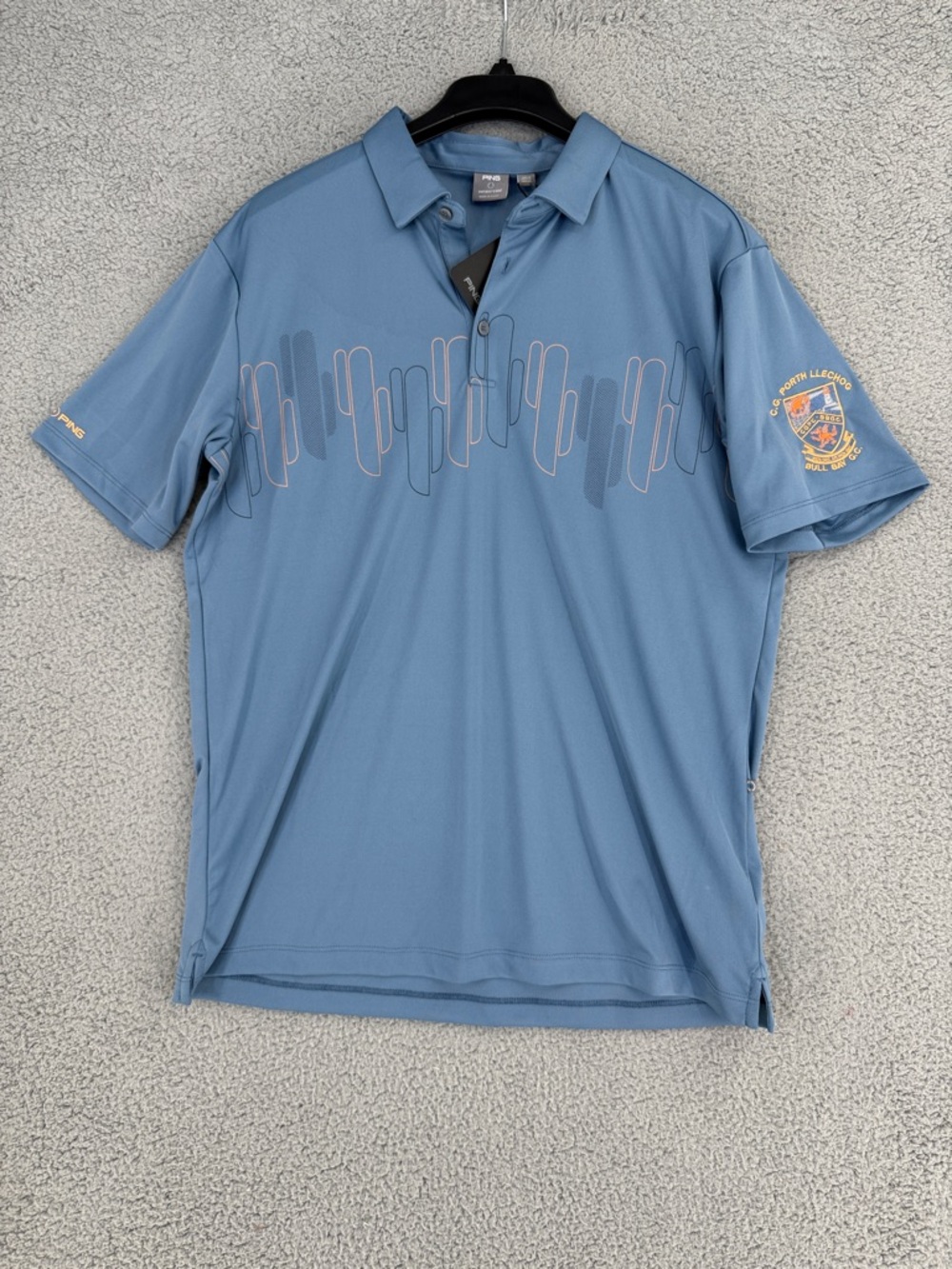 Ping sensorcool Men's medium golf Shirt Coronet Blue Performance cactus print